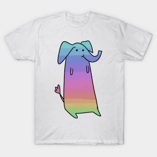 Long Boi Elephant Pink Rainbow T-Shirt